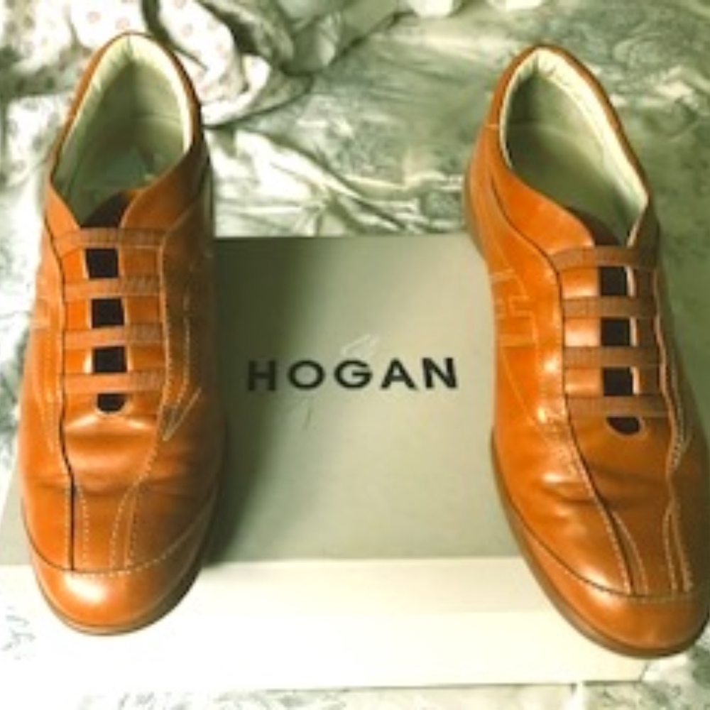 HOGAN LEATHER CAMEL COLOR 'SNEAKERS'